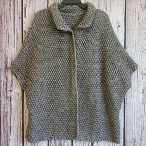 Elsamanda Taupe Chunky Knit Womens Made Italy Wool Alpaca Viscose Sweater Small